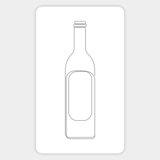 One Line Wine Bottle Magnet